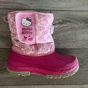 Hello Kitty Pink Snow Boots Youth Size 4/5 Large Side Closure